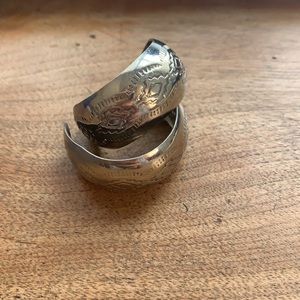 VTG Sterling Silver Native American Hoop Earrings